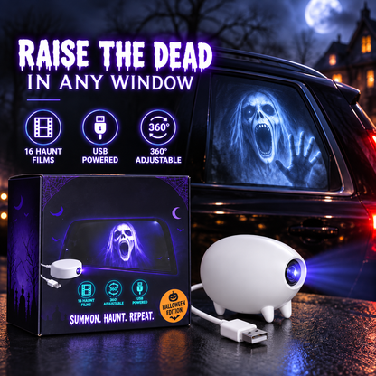 🎃 Halloween Window Projector 👻 12 Spooky Films USB Powered Holiday Decor