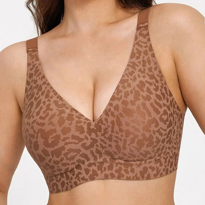 💝LAST DAY SALE 49% OFF💝Super Firming Leopard Print Jelly Bra | Women Wirefree Bras 👍No More Sagging Breasts