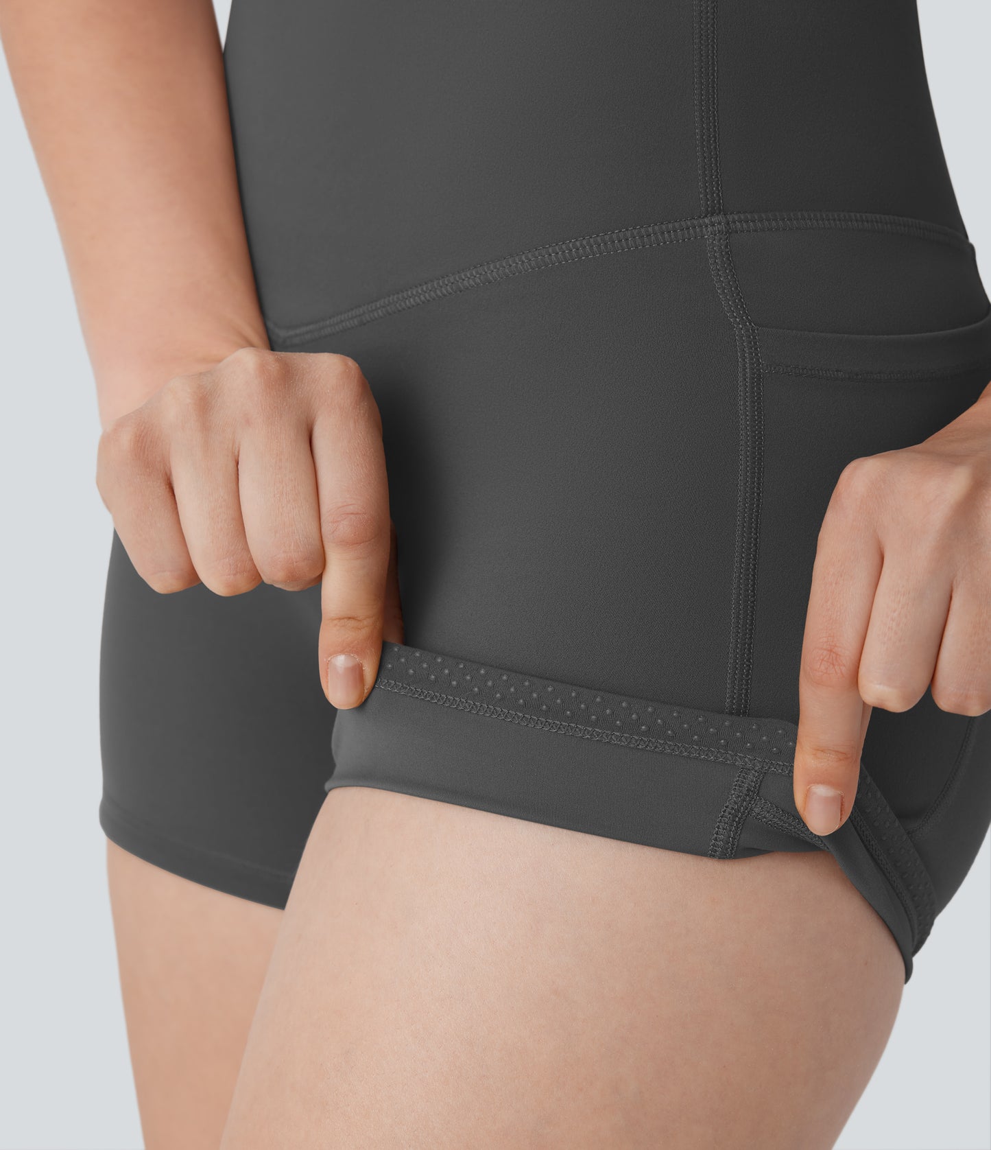 Hoch taillierte, bauchkontrollierende, formende Trainings-Bikershorts mit Tasche, 3 Zoll