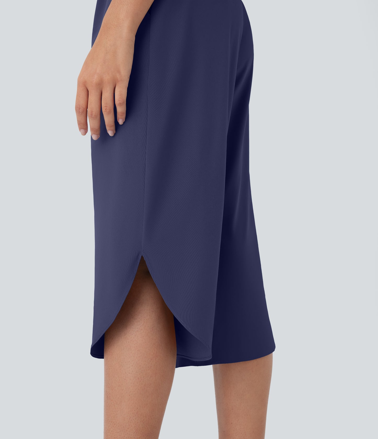 High Waisted Crossover Pocket Quick Dry Capri Pants