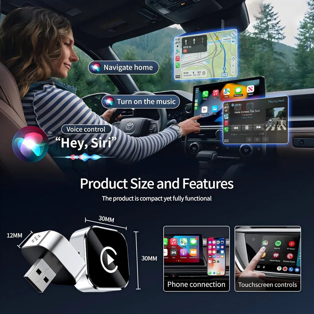 Rainmond Mini Cube 3.0 Wireless CarPlay/Android Auto Adapter