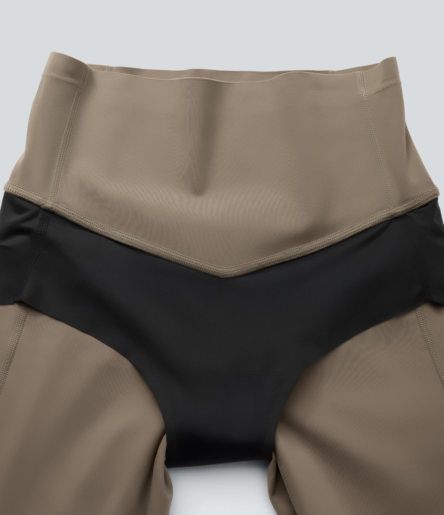 Hoch taillierte, bauchkontrollierende, integrierte Unterwäsche, antibakterielle, formende 7/8-Workout-Leggings mit Taschen