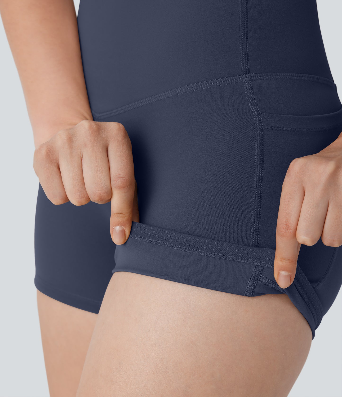 Hoch taillierte, bauchkontrollierende, formende Trainings-Bikershorts mit Tasche, 3 Zoll