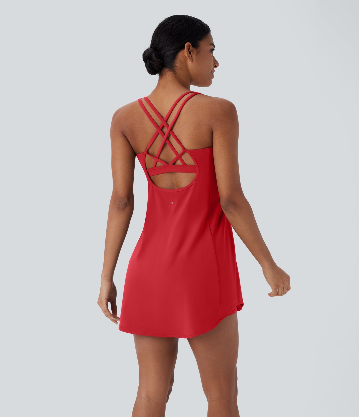 Cut Out Pocket 2-Piece Mini Yoga Active Dress