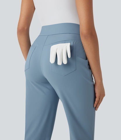 Mid High Waisted Pockets Quick Dry Golf Pants-Golf Tee-UPF40+