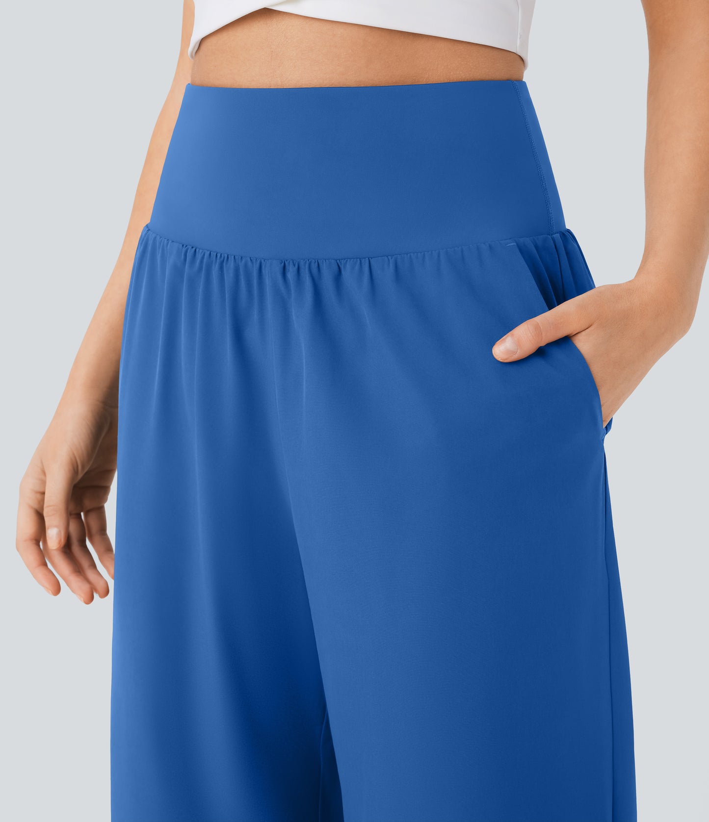 High Waisted Tummy Control Pocket Hem Quick Dry Pants