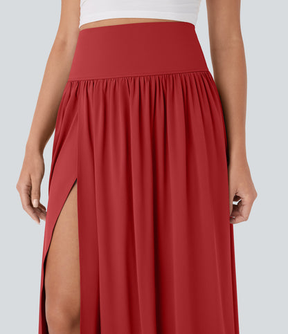 Jupe longue fluide 2 en 1 à taille haute et à séchage rapide 