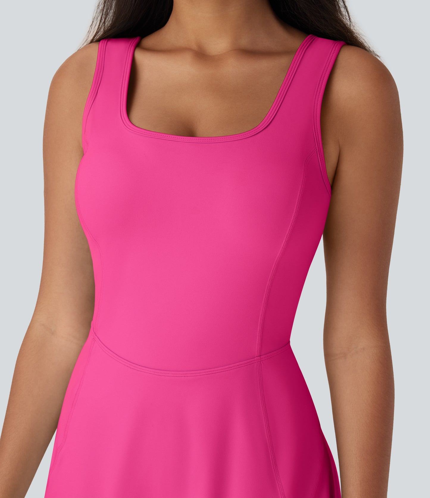 U Neck 2-in-1 Pocket Mini Cool Touch Dance Active Dress-Easy Peezy