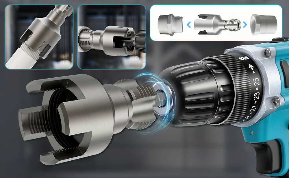 1/2'' and 3/4'' Water pipe internal and external integrated threader