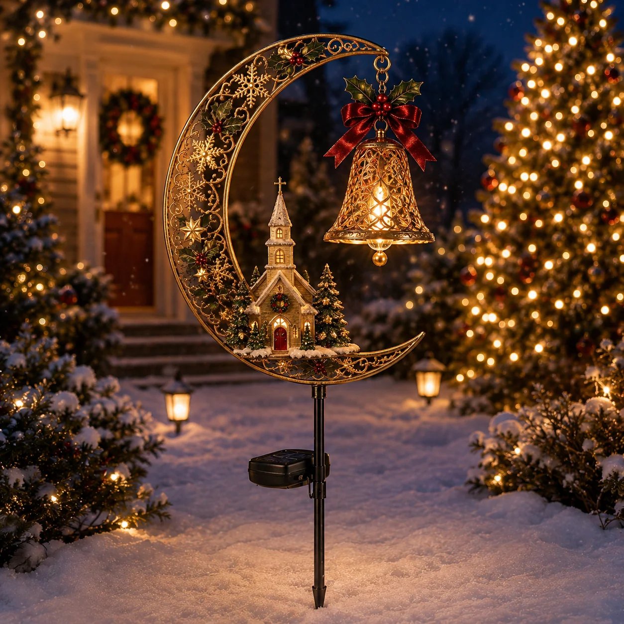🔥50% OFF– Solar garden light “Christmas Moon”“ 🎄✨