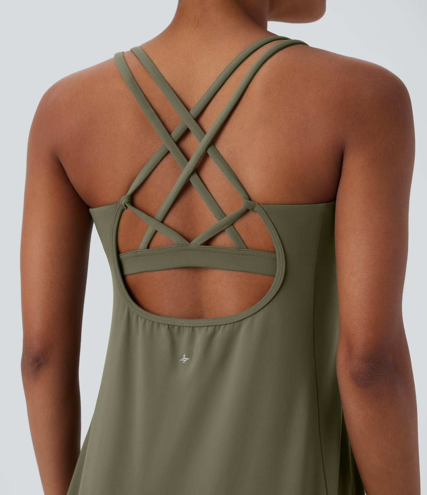 Cut Out Pocket 2-Piece Mini Yoga Active Dress