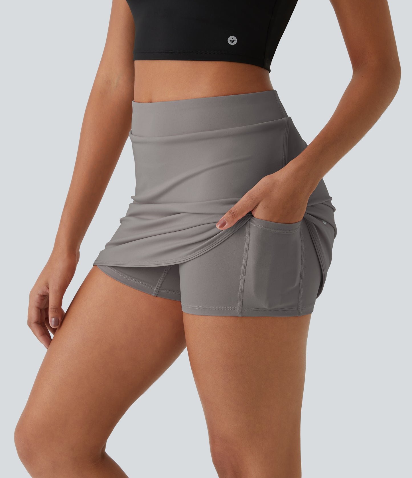 Everyday High Waisted Side Pocket 2-in-1 Micro Mini Golf Skirt-Clarity