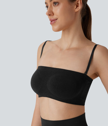 Seamless Flow Waffle Removable Strap Smoothing Lounge Tube Bra