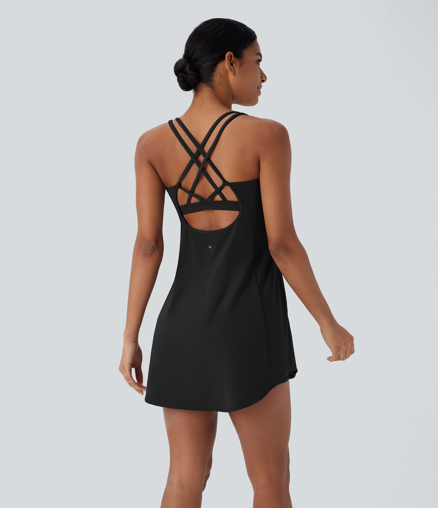 Cut Out Pocket 2-Piece Mini Yoga Active Dress