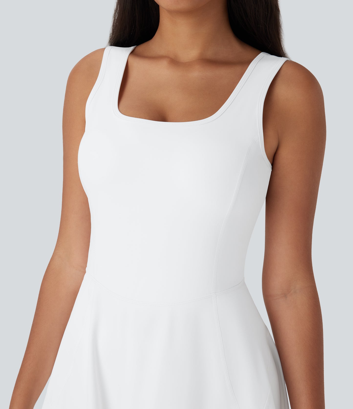 U Neck 2-in-1 Pocket Mini Cool Touch Dance Active Dress-Easy Peezy