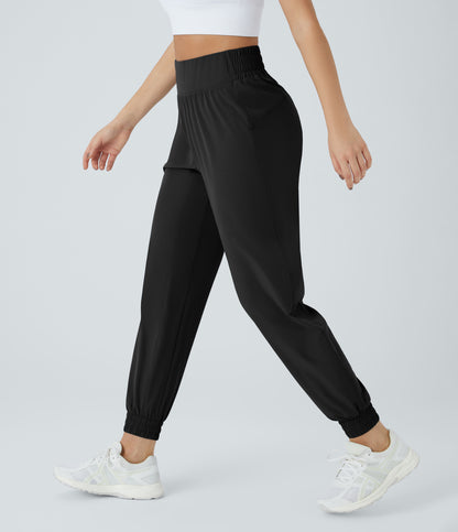 High Waisted Elastic Waistband Hiking Joggers