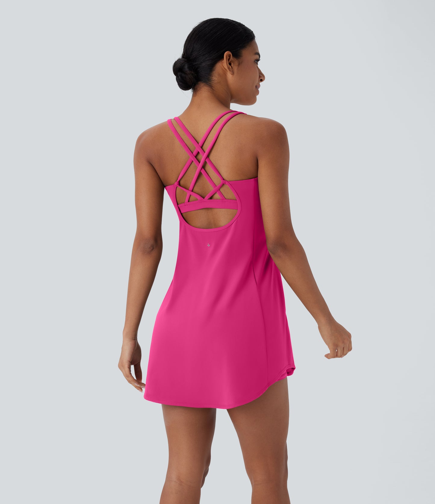 Cut Out Pocket 2-Piece Mini Yoga Active Dress