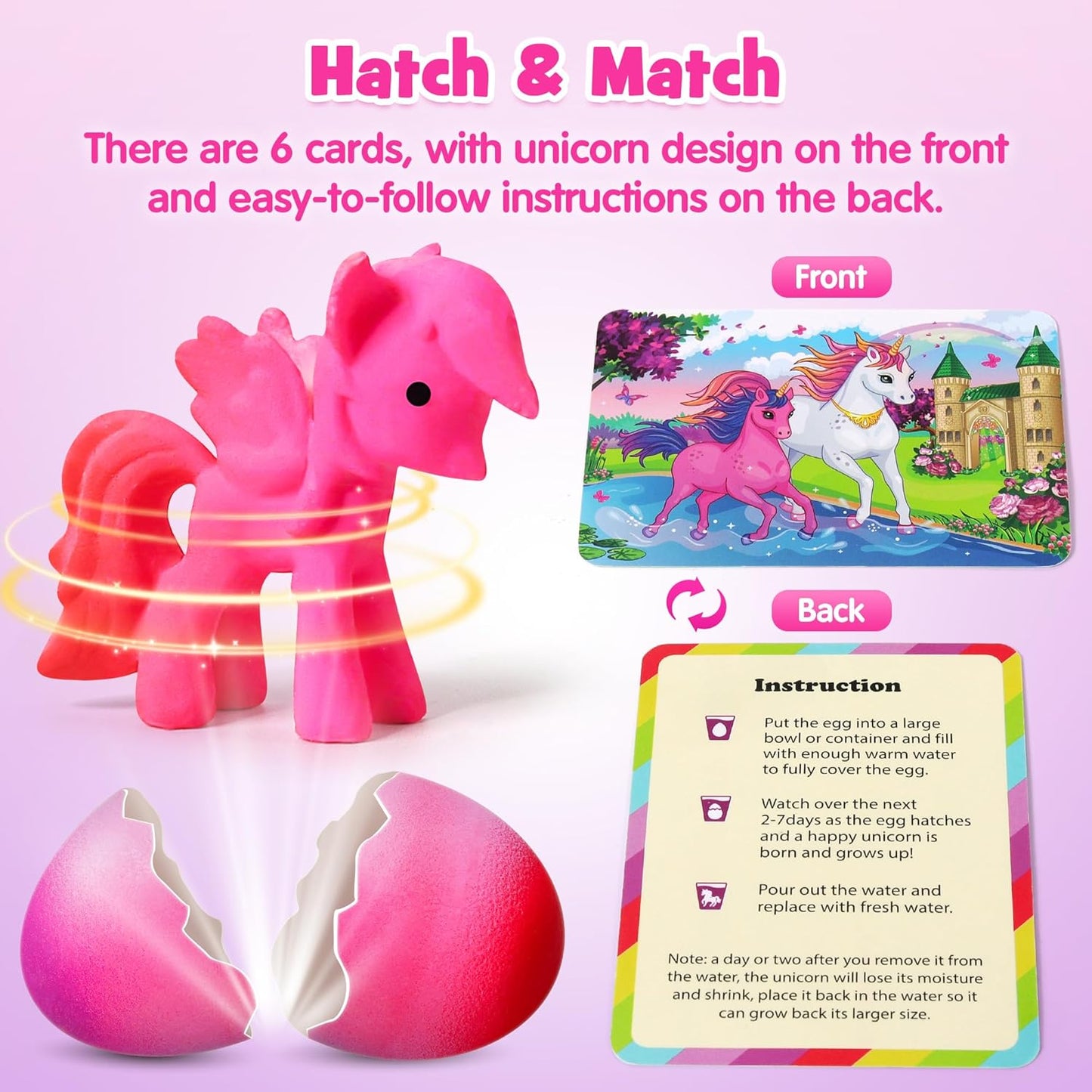 🔥Limited Time 65% Off✨6 Pack Hatching Growing Unicorn Eggs 🦄