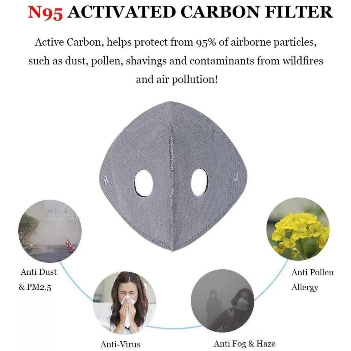 🔥LAST DAY 50% OFF - Reusable Carbon Filter Dust Mask – Built for Active Lifestyles