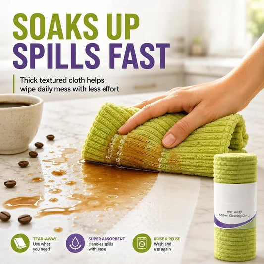 Multipurpose Reusable Tear-Off Cleaning Cloth Roll