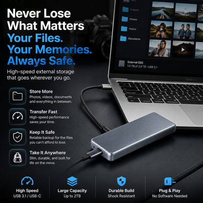 🔥🔥🔥🔥 LAST DAY 50% OFF-Portable External SSD – Protect Your Photos, Videos & Important Files