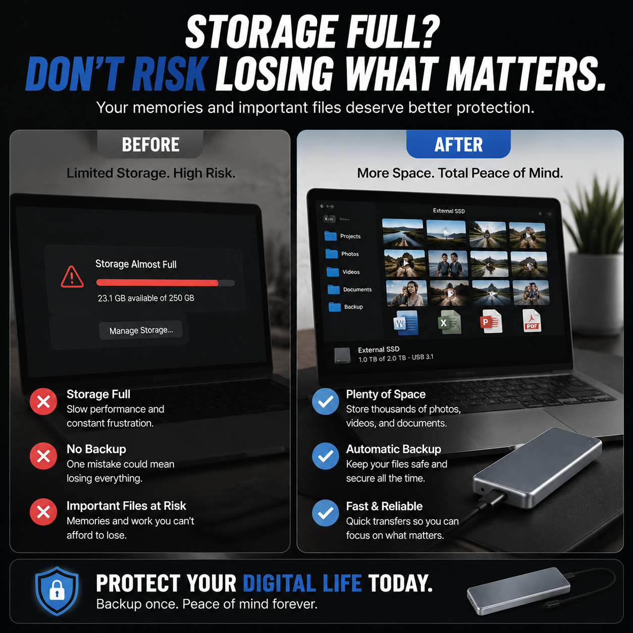 🔥🔥🔥🔥 LAST DAY 50% OFF-Portable External SSD – Protect Your Photos, Videos & Important Files