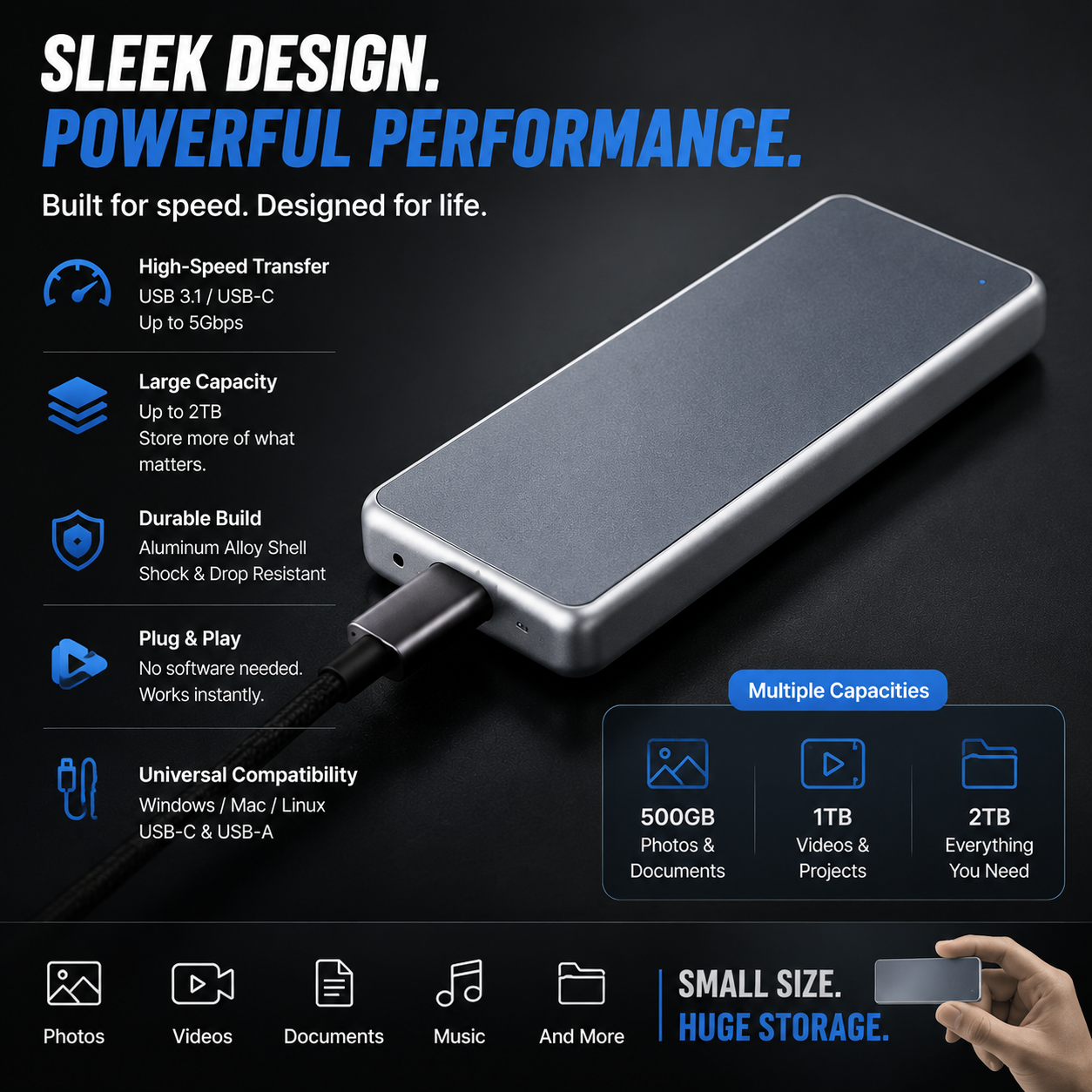 🔥🔥🔥🔥 LAST DAY 50% OFF-Portable External SSD – Protect Your Photos, Videos & Important Files