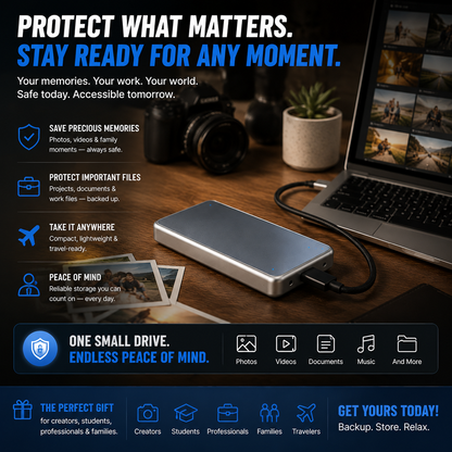 🔥🔥🔥🔥 LAST DAY 50% OFF-Portable External SSD – Protect Your Photos, Videos & Important Files