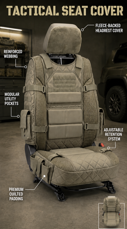 🏅2026 Best Seller🚙Rugged Truck Seat Cover – Tactical Storage, Seat Protection & All‑Day Comfort