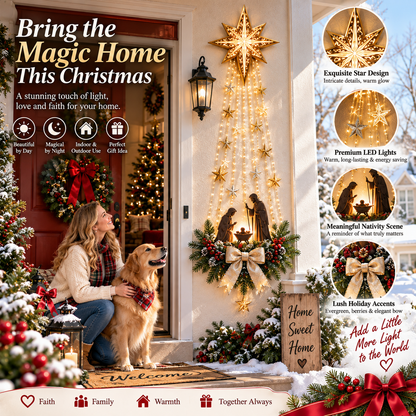 ✝️ Bethlehem Star of Faith – Lighted Nativity Wall Decor✨