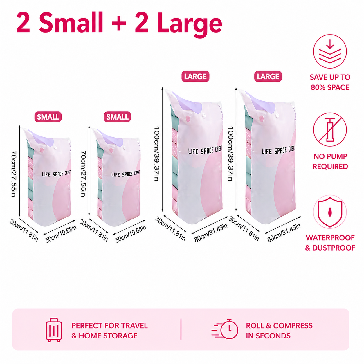 🛩️Last day promotion/ 📦 Large-Capacity Vacuum Bags – No Pump Needed! 💨✨
