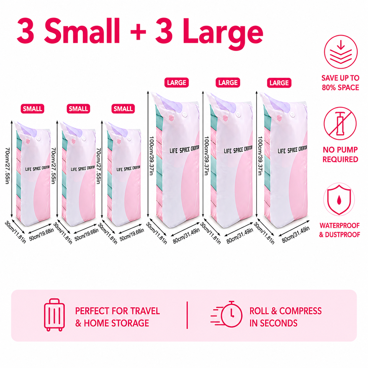🛩️Last day promotion/ 📦 Large-Capacity Vacuum Bags – No Pump Needed! 💨✨