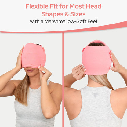 Upgrade💫 Migraine Relief Cap  - Built-in Slide-up Eye Mask -  360° Compression Hangover Hat with Cooling Gel for Tension and Stress