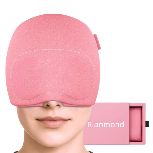 Upgrade💫 Migraine Relief Cap  - Built-in Slide-up Eye Mask -  360° Compression Hangover Hat with Cooling Gel for Tension and Stress