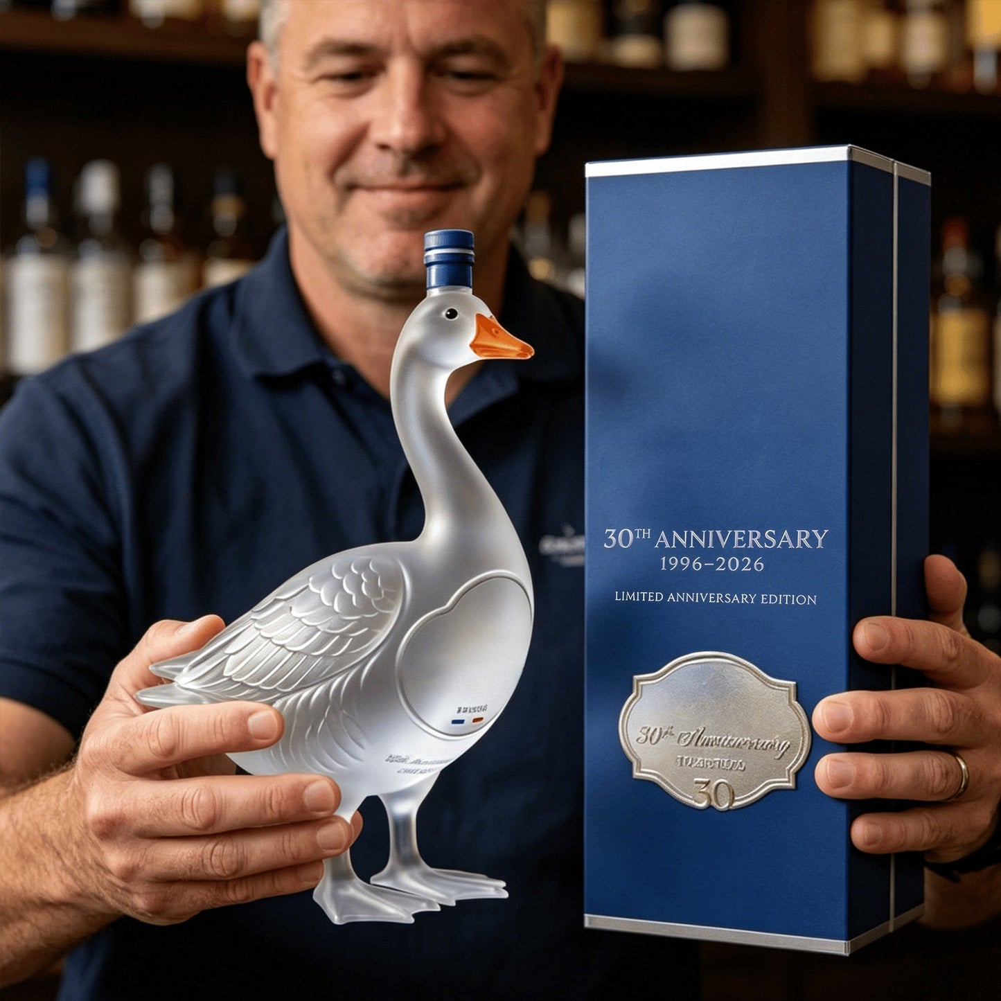 🦢 The 30th Anniversary  Goose 3D Sculpted Vodka Bottle