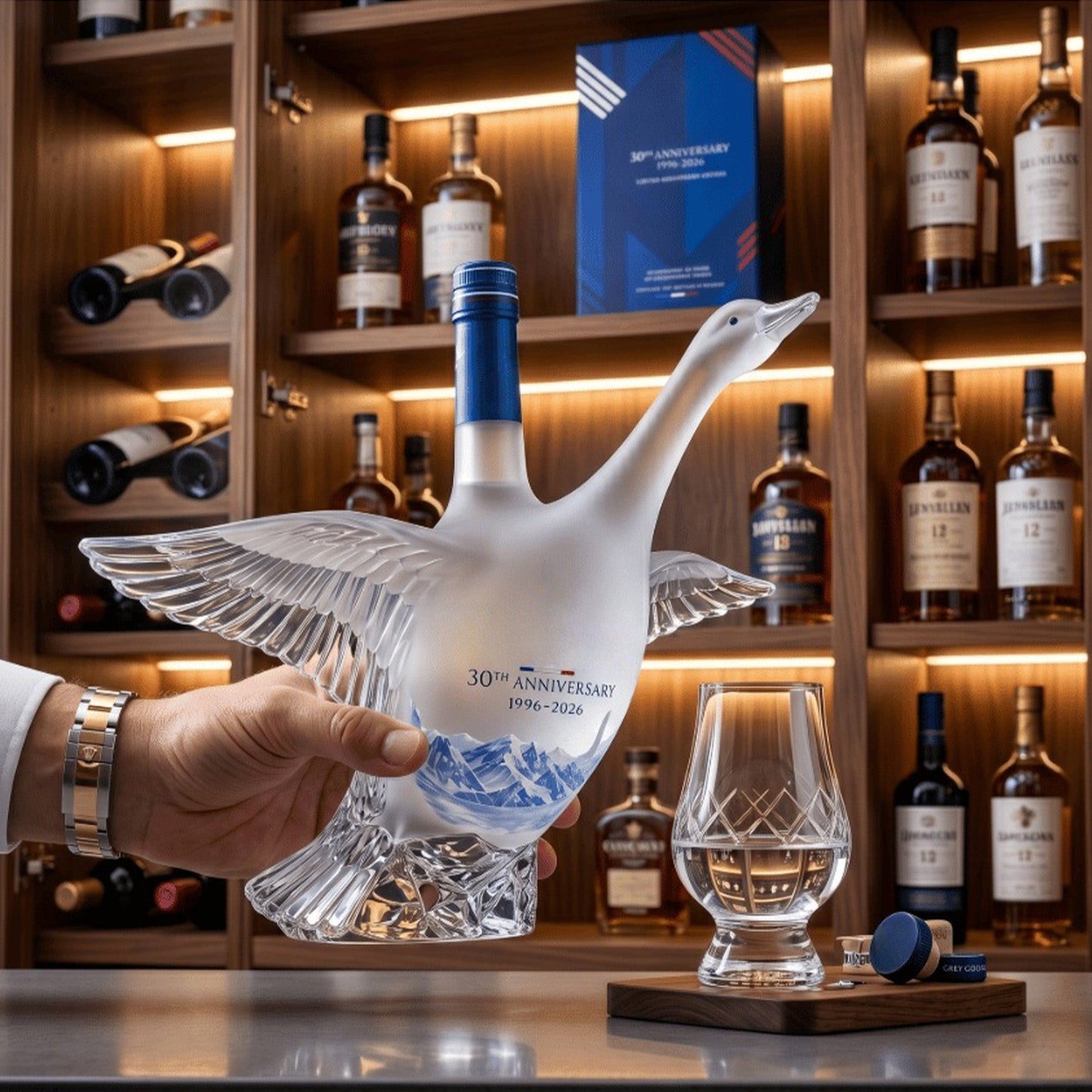 🦢 The 30th Anniversary  Goose 3D Sculpted Vodka Bottle