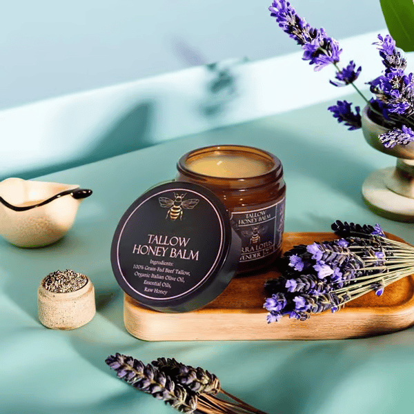 Organic Grass-Fed Beef Tallow Balm With Raw Honey