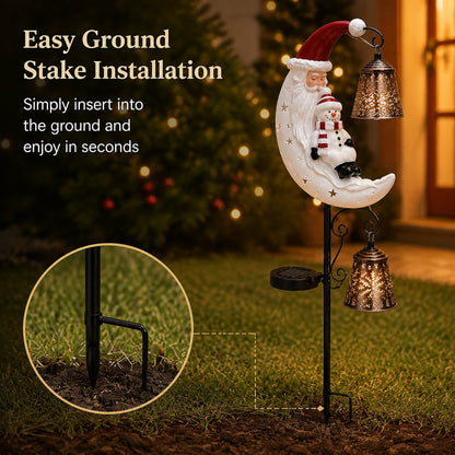 🔥Last Day 48% OFF🔔 Santa Snowman Moon Solar Garden Stake Light