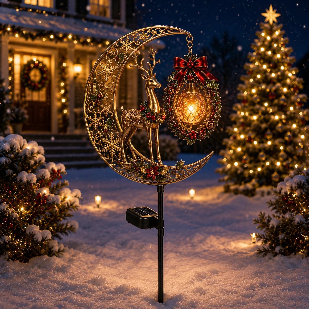 🔥50% OFF– Solar garden light “Christmas Moon”“ 🎄✨