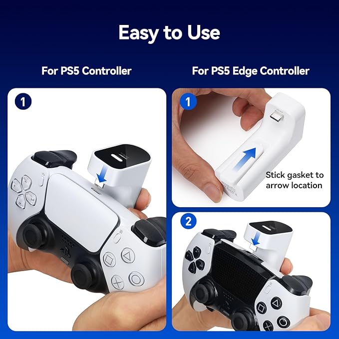 🎁Last Day Promotion 49% OFF🔥External Battery Pack for PlayStation 5 Controllers, 2000mAh USB-C Rechargeable Power Bank