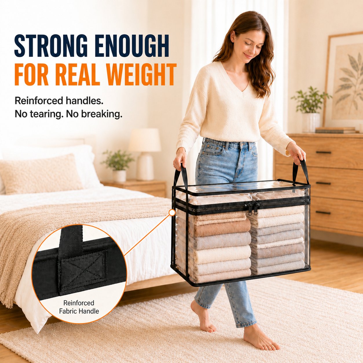 🔥Last Day 49% OFF📦Portable Large Heavy-Duty Thick Plastic Clear Storage Box with Hinged Lid | Home, Travel & Camping (Biodegradable materials)