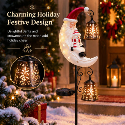 🔥Last Day 48% OFF🔔 Santa Snowman Moon Solar Garden Stake Light