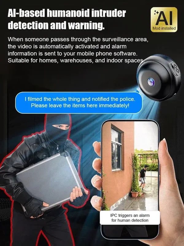 🥳2026 HOT SALE🥳📸Mini WIFI Camera 1080P HD - Night Vision Included