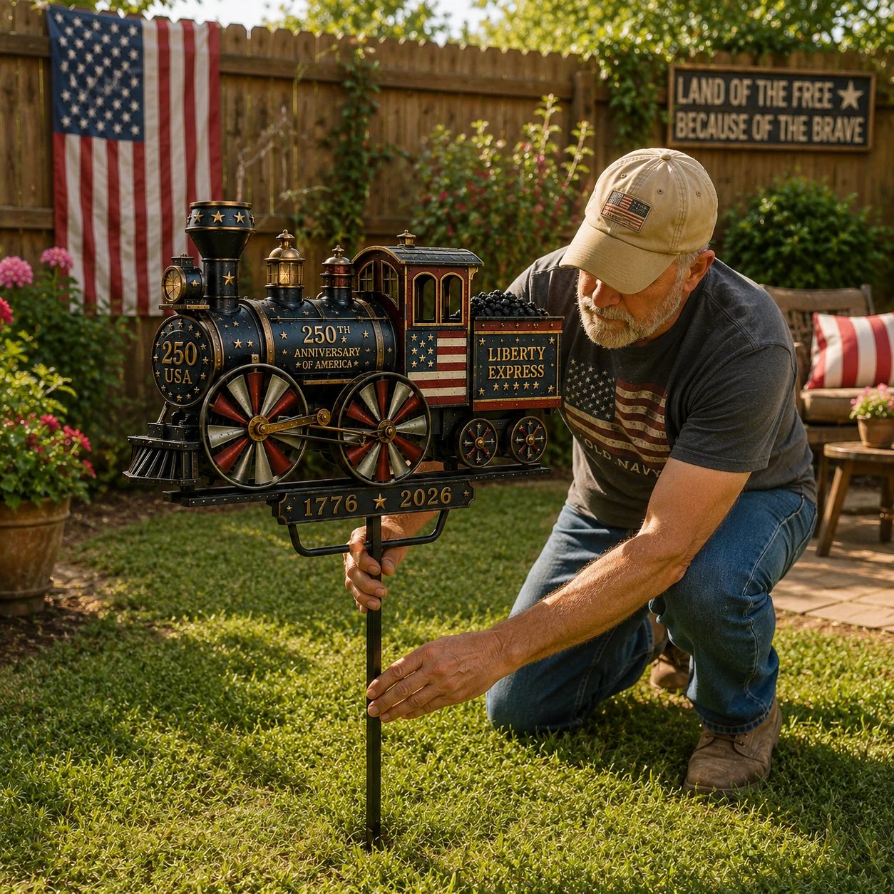 🔥Limited time 50% OFF🔥🚂USA 250 “Liberty Express” Train Garden Wind Spinner