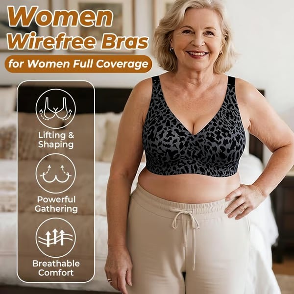 💝LAST DAY SALE 49% OFF💝Super Firming Leopard Print Jelly Bra | Women Wirefree Bras 👍No More Sagging Breasts