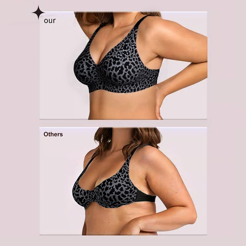 💝LAST DAY SALE 49% OFF💝Super Firming Leopard Print Jelly Bra | Women Wirefree Bras 👍No More Sagging Breasts