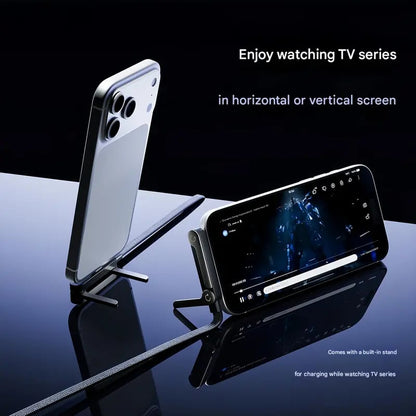 🔥Last Day 50% OFF - ⚡2-in-1 Invisible Holder Charger Cable – 240W Fast Charging Cord with Built-In Phone Stand