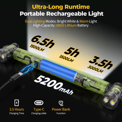 🛠️ 3000LM Cordless Under Hood Work Light Bar for Car Repair & Garage Use