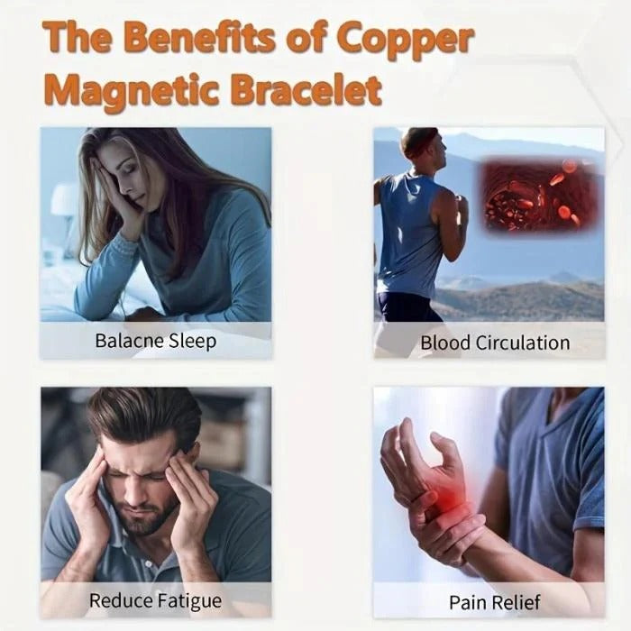 🔥🔥2026 Newest 99.99% Copper magnetic bracelet--Relieve fatigue and promote blood circulation
