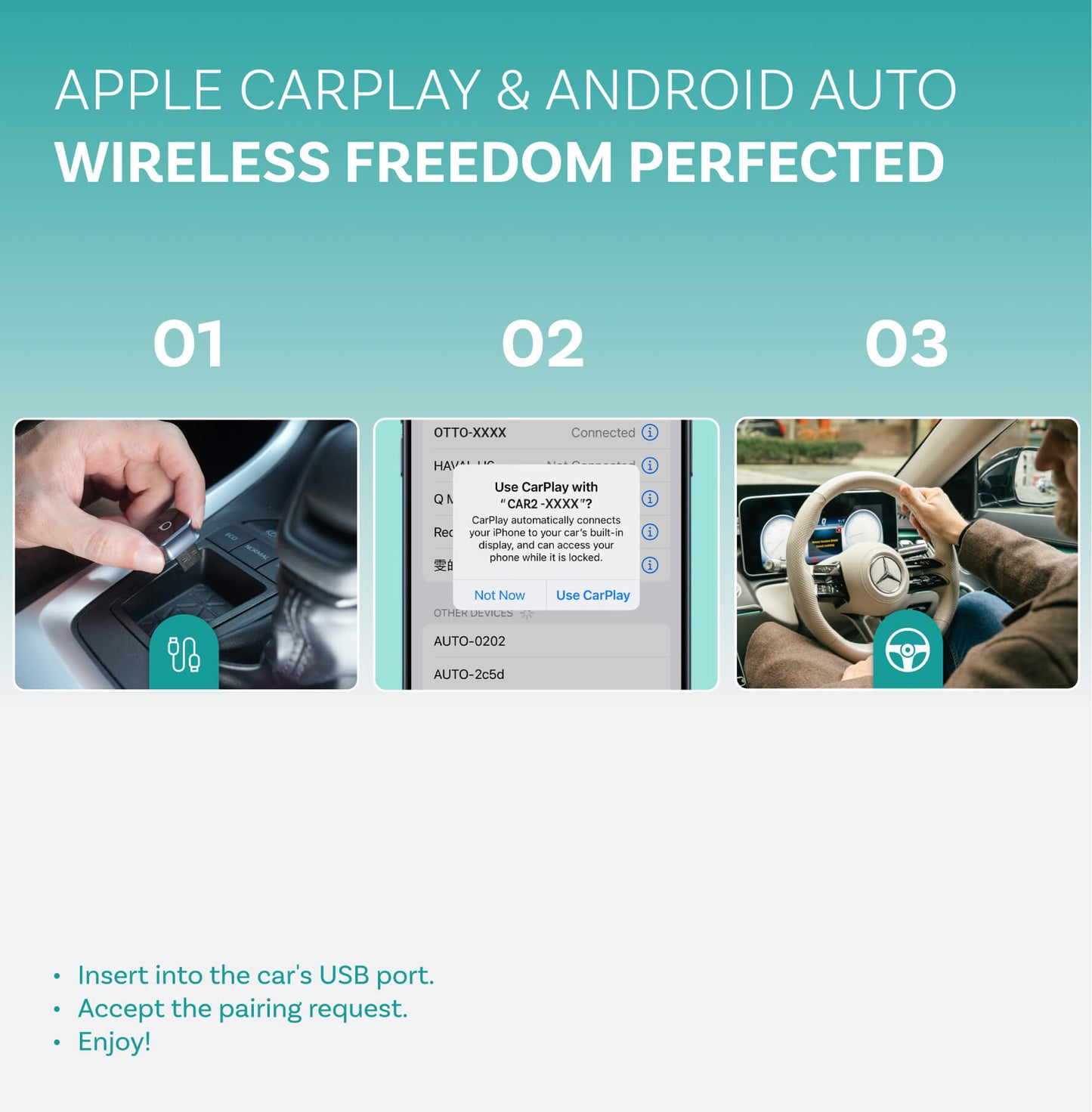 Mini Cube 3.0 Wireless CarPlay/Android Auto Adapter